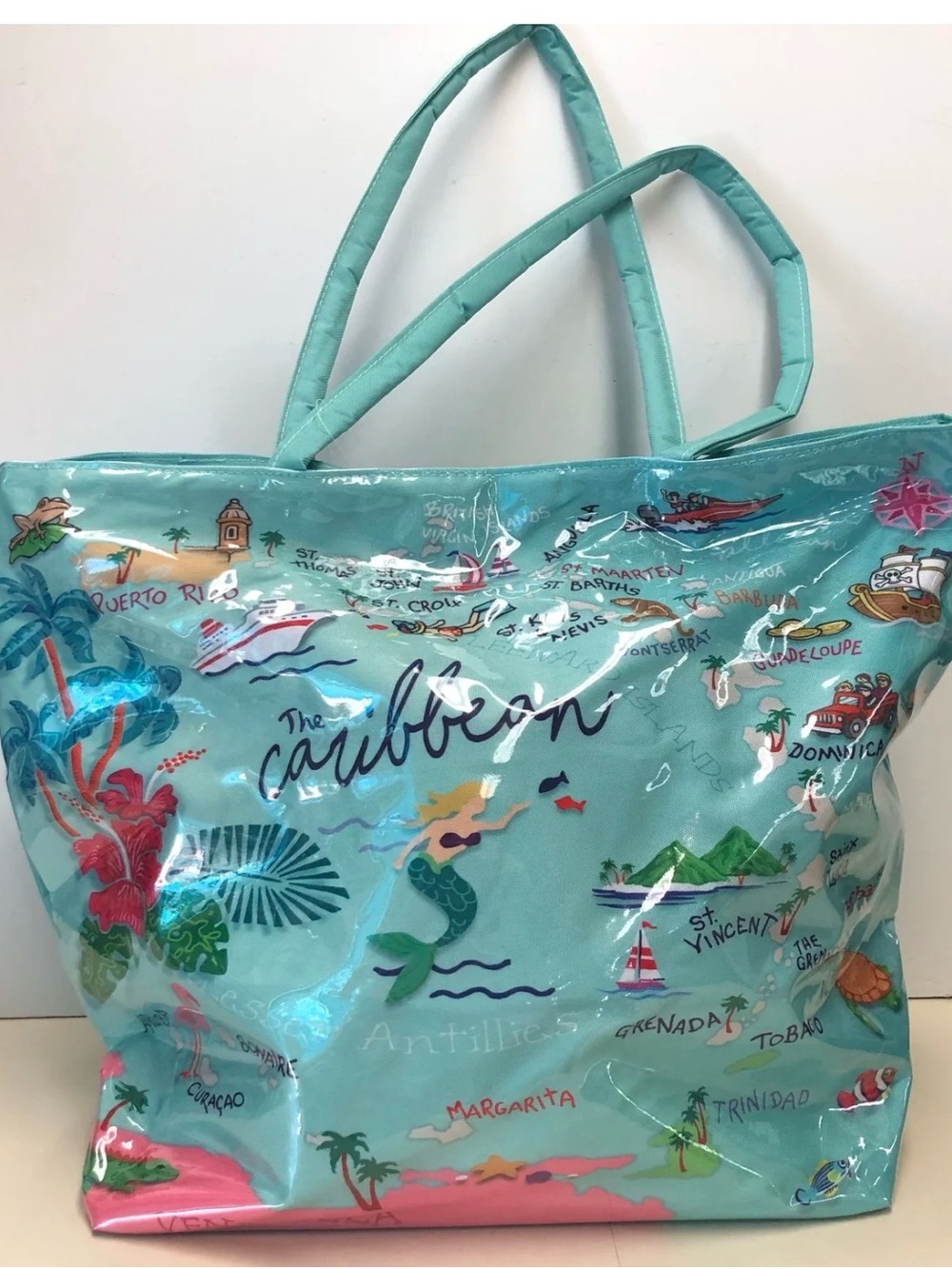 Caribbean Fun Map Beach Bag Tote